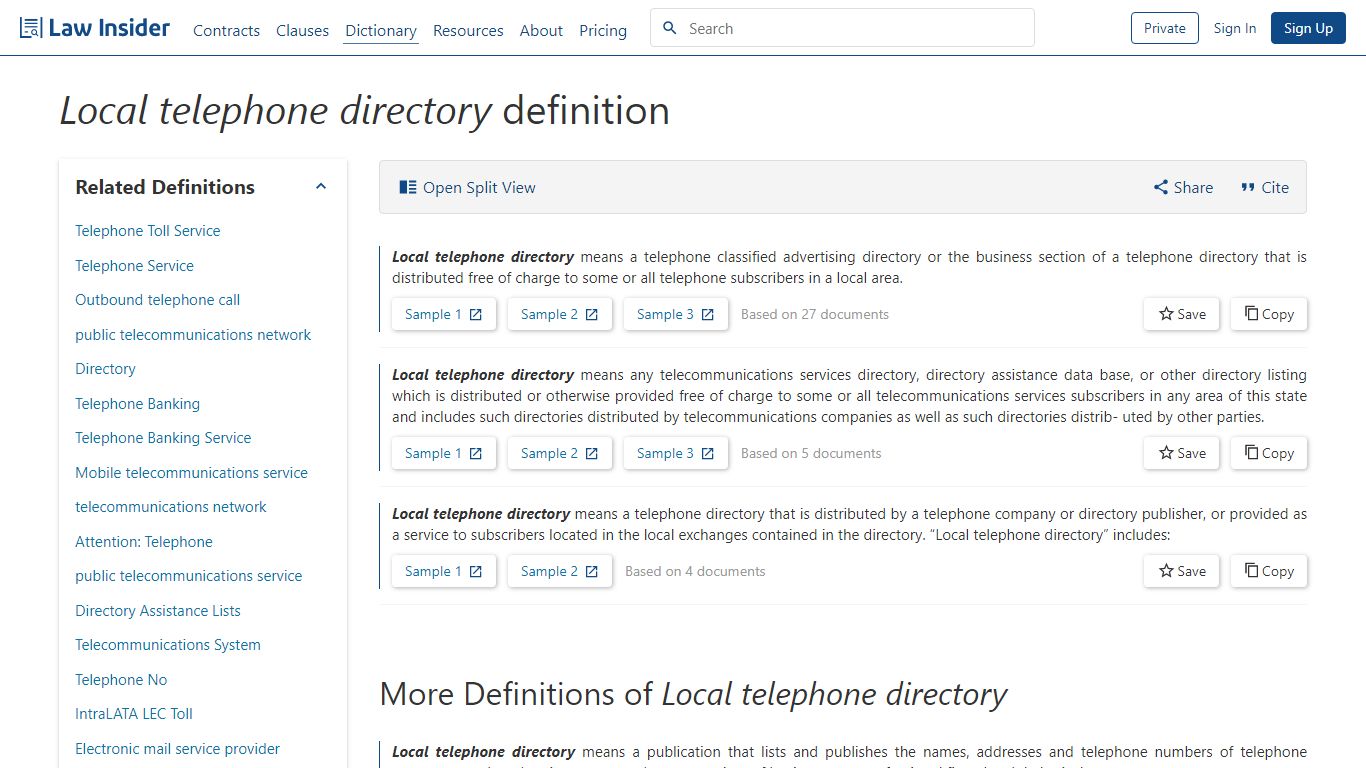 Local telephone directory Definition | Law Insider